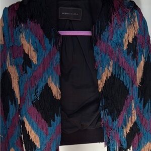 BCBGMaxAzria Multicolor Fringe Jacket